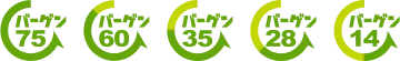 バーゲン75・バーゲン60・バーゲン35・バーゲン28・バーゲン14
